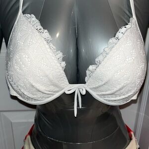 Victoria’s Secret white lace bikini top Sz 32B